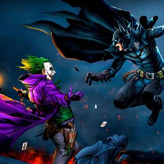 4K Batman and Joker minimalist wallpaper