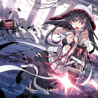 Anime girl action wallpaper