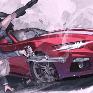 Anime girl action wallpaper