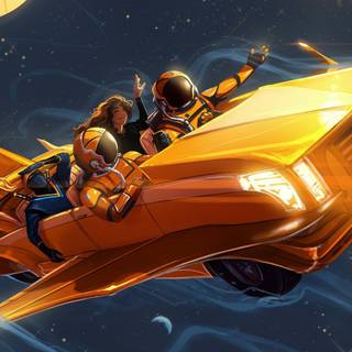 Astronaut flying in the space wallpaper