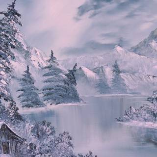 Winter river wallpaper