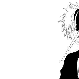 Cool anime characters black and white wallpaper