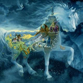 Creepy unicorn wallpaper