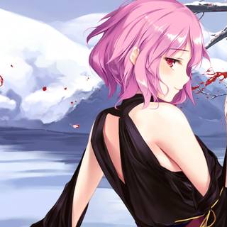 Anime girl pink hair wallpaper