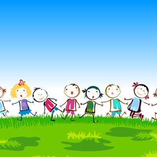 Spring children wallpaper