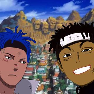 Ski Mask The Slump God and XXXTentacion anime wallpaper