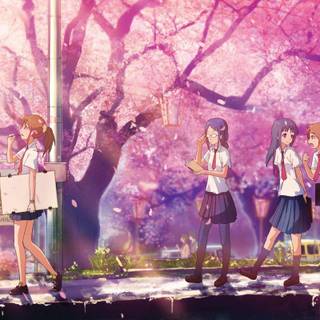 Anime girl spring wallpaper