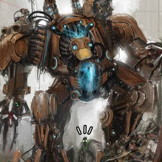 Metallic robot Android wallpaper