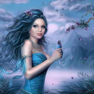 Beautiful anime girl 3D wallpaper