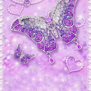 Black women and purple butterflies wallpaper