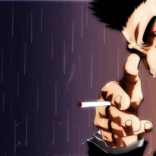 Anime dark smoking wallpaper