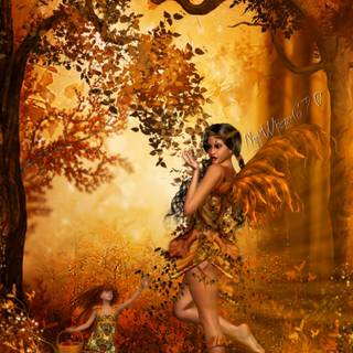 Autumn fairy wallpaper