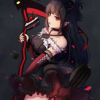 Anime dark red girl wallpaper