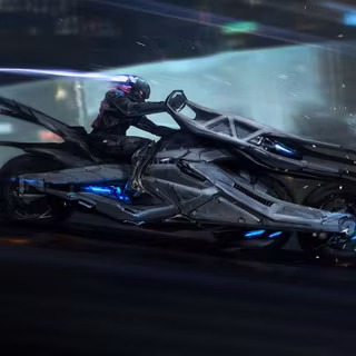 Cyberpunk motorcycle biker girl sci-fi wallpaper