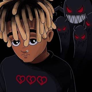 Juice Wrld anime art wallpaper