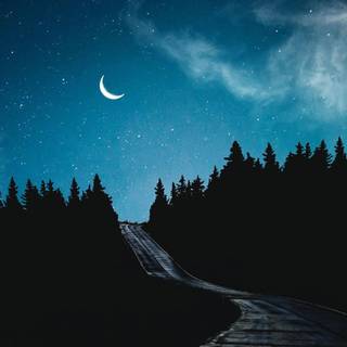 Aesthetic night moon wallpaper