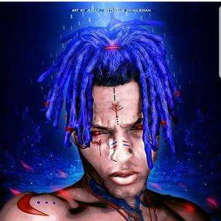 XXXTentacion blue hair anime wallpaper