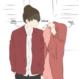 Anime muslim couple wallpaper