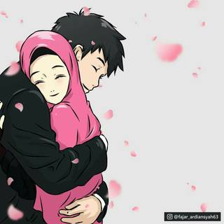 Anime muslim couple wallpaper