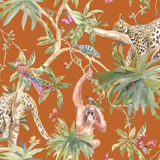 Leopard jungle wallpaper