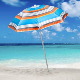 Rainbow beach umbrella wallpaper