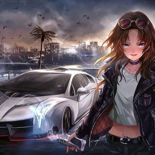 Car anime wallpaper