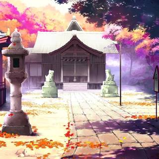 Purple anime scenery wallpaper