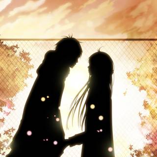 Romantic anime couple HD wallpaper
