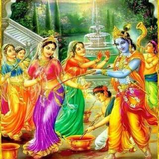 Radha Krishna Holi wallpaper