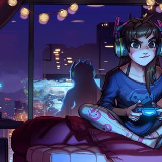 Chilling anime Ps4 wallpaper