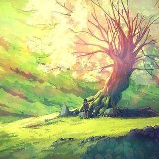 Anime natural scene wallpaper