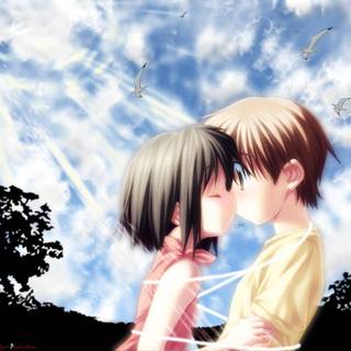 Anime lip kiss wallpaper