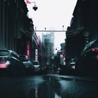 Glitch art landscape smartphone wallpaper