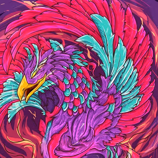 Colorful bird art wallpaper