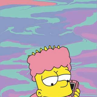 Pink aesthetic Bart Simpson wallpaper