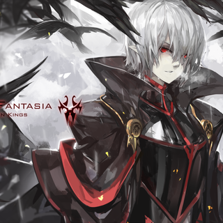 Anime red hair and white hair wallpaper