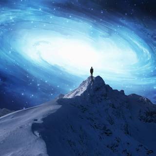 Man on top of mountain wallpaper