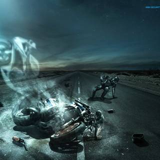 Motorcycle crashes wallpaper