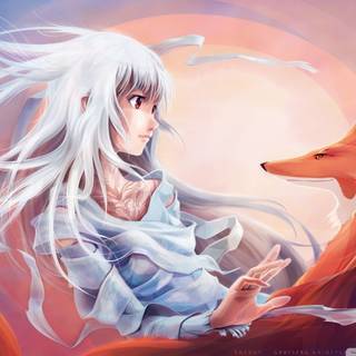 Kitsune computer 4k wallpaper