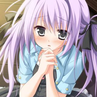 Purple hair anime girl wallpaper