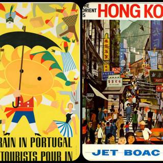 Vintage posters HD wallpaper