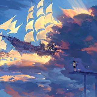 Clouds anime wallpaper