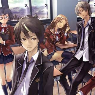 Anime student lovers wallpaper