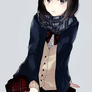 Anime girl short hair wallpaper