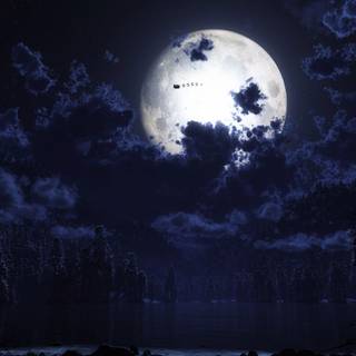 Midnight moon desktop wallpaper