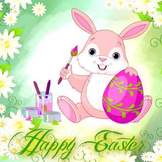 Kawaii Easter bunny wallpaper