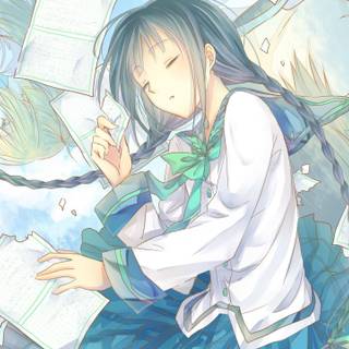 Sleeping anime girl HD wallpaper
