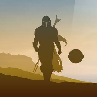 Manalorian minimalist 4k wallpaper