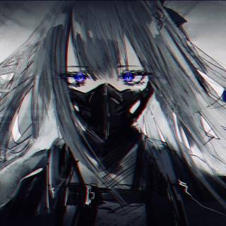 Anime girl mask HD wallpaper