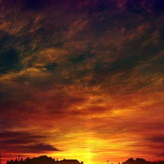 Anime sunset city wallpaper